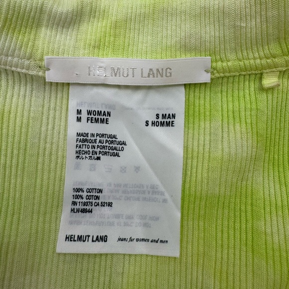 Helmut Lang Polo Midi Dress - Green Batic Tie Dye Draped Cotton Rib - Medium - Picture 9 of 10